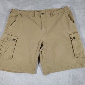 St John's Bay Cargo Shorts Men 44/9.5 Khaki Tan Hiking Walking Outdoor Stretch